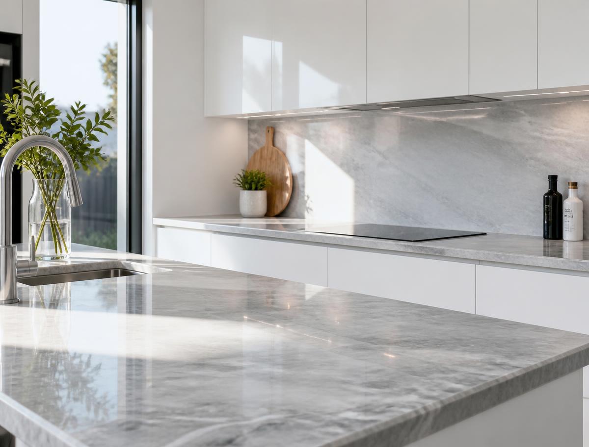 Spotless kitchen worktop after a Dorset Clean clean